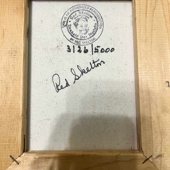 Set of 3 Red Skelton print on canvas with frame-signed  with frames - Picture 16 of 16